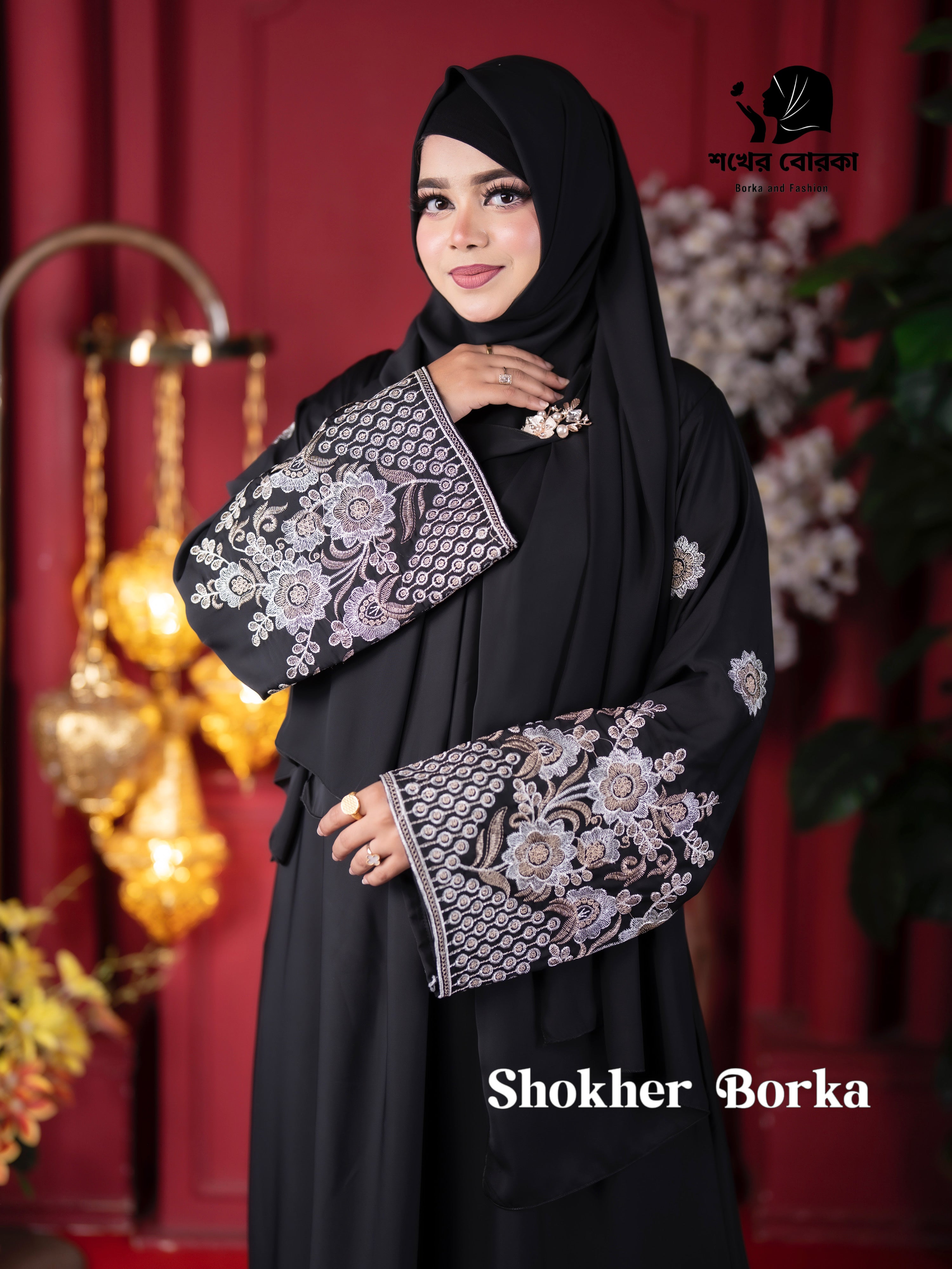 Dalia Embroidary Borka ( Black )