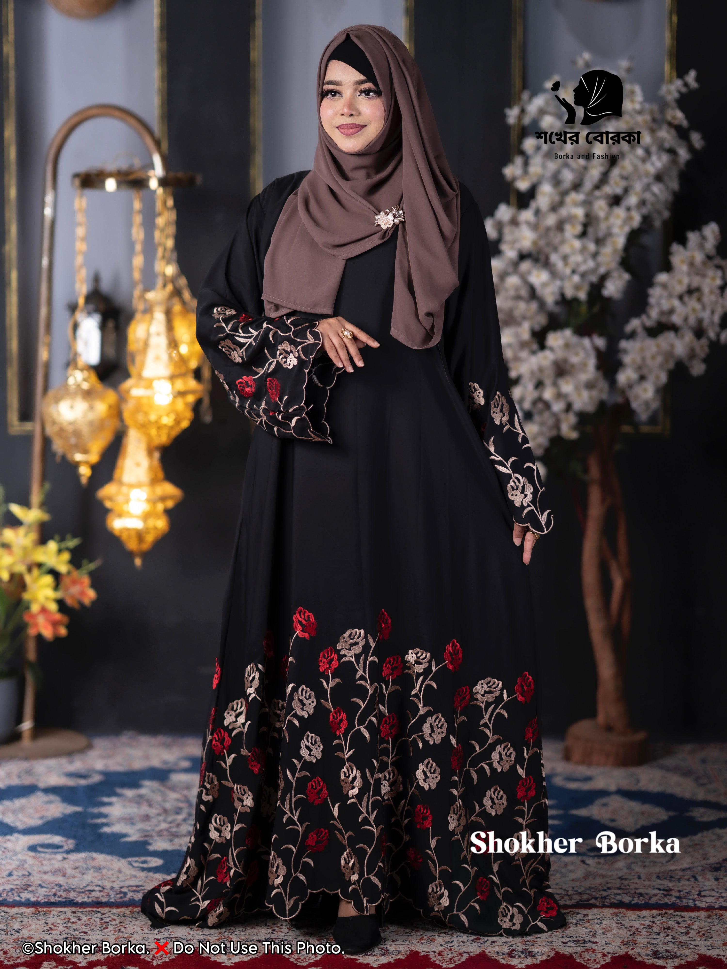 Red Rose Embroidary Borka