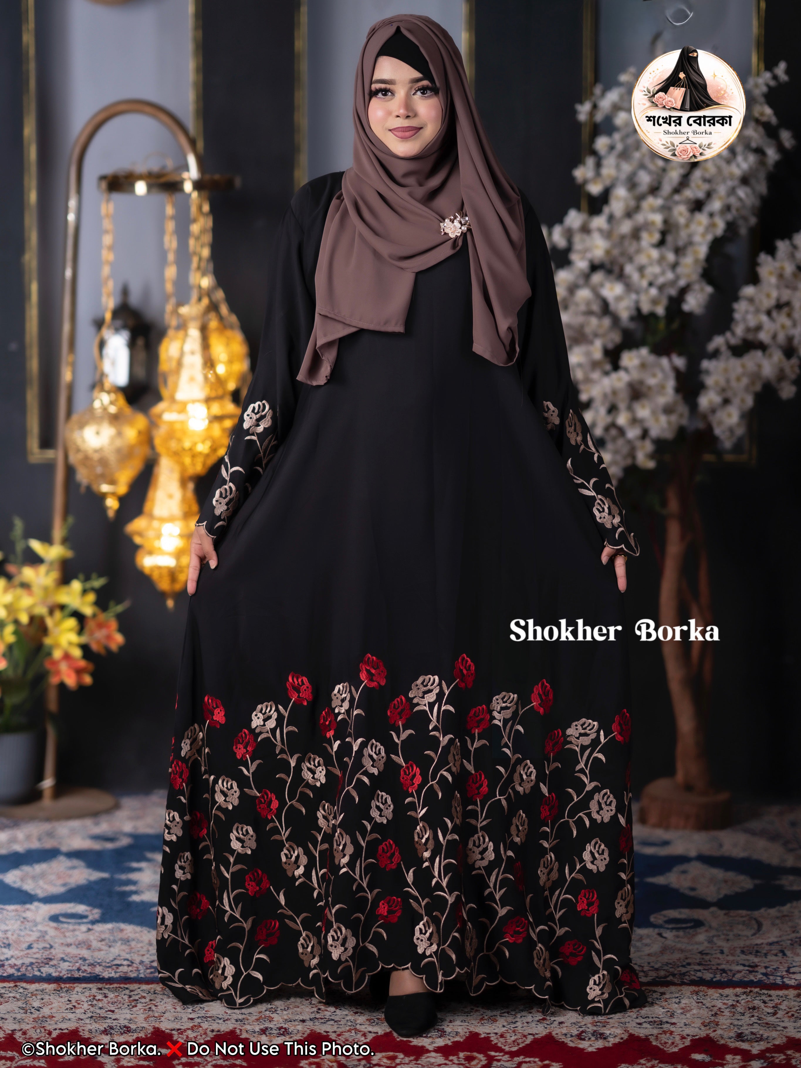Red Rose Embroidary Borka