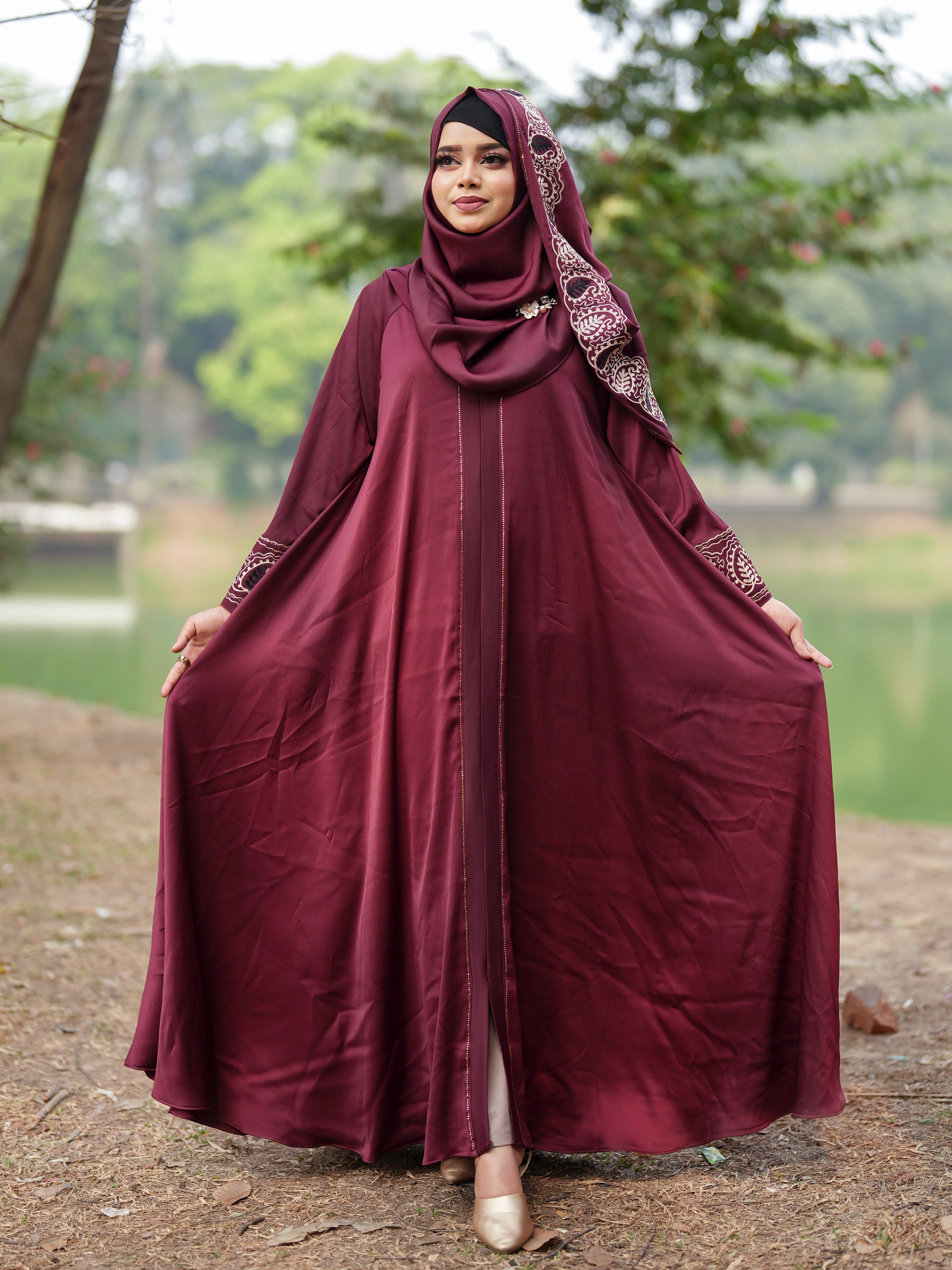 Abaya Safa (Maroon)