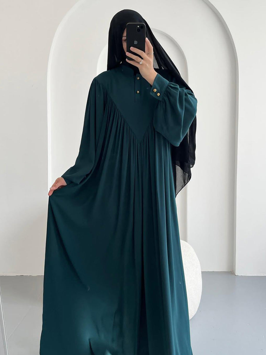 V Shape Kuchi Abaya ( seagreen )