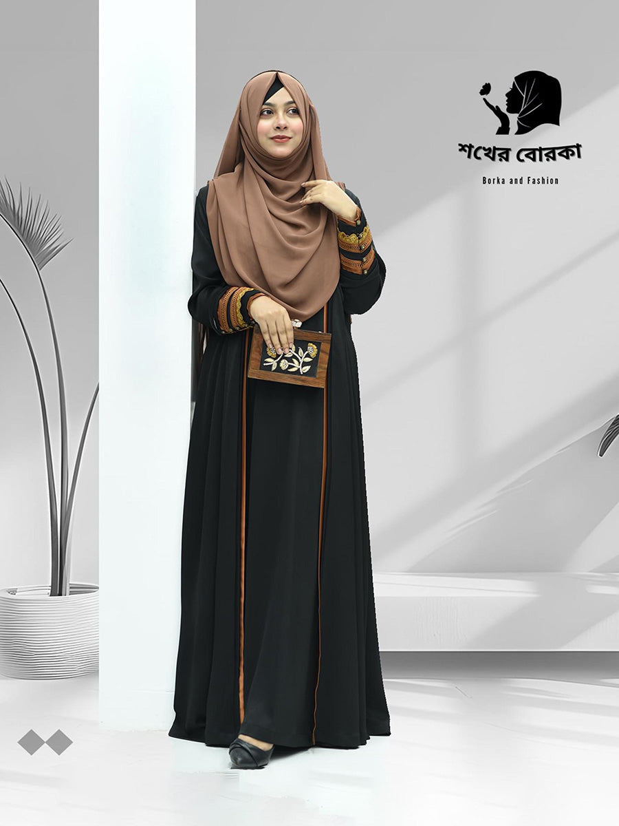 আফরিন  বোরকা ( Black Colour )
