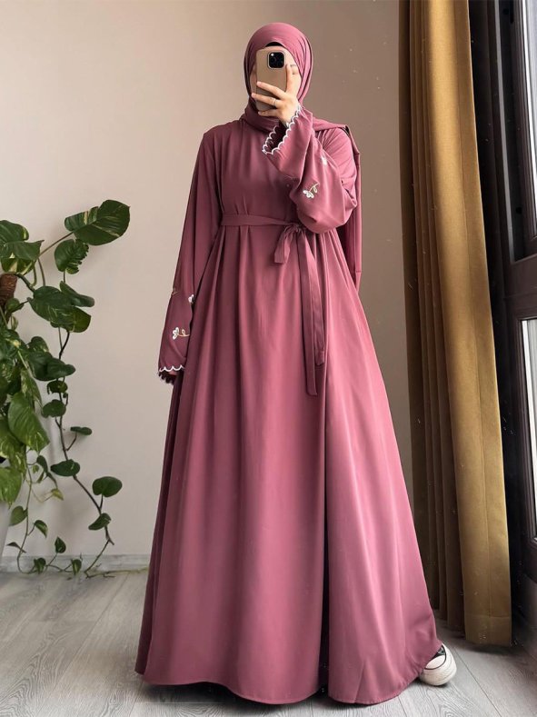Floral Abaya ( Pink )