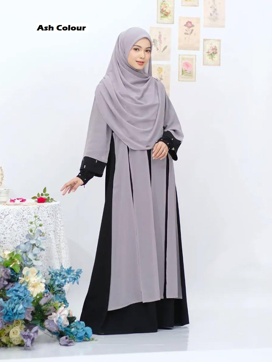 Dupatta Abaya (Ash Colour )