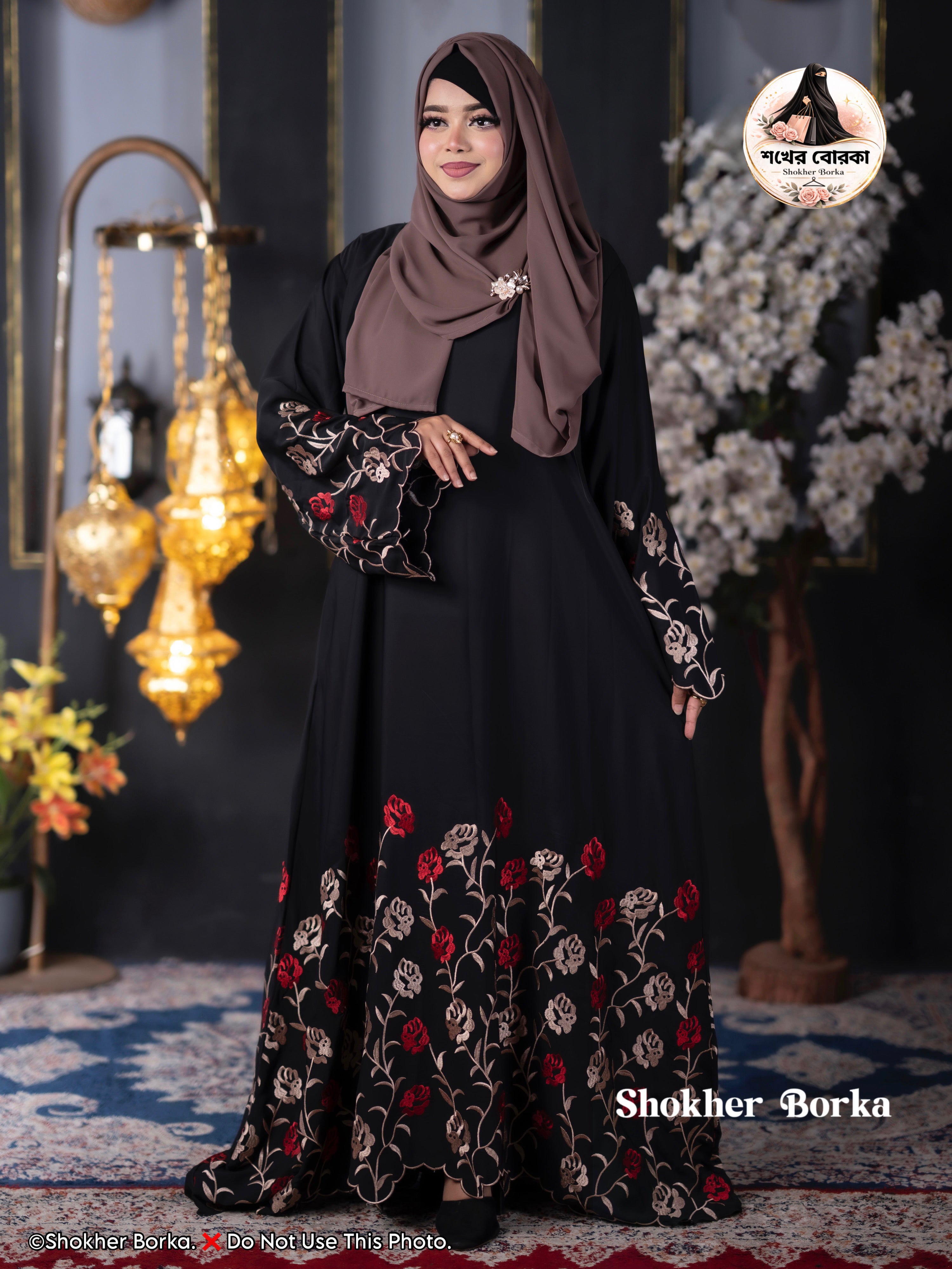 Red Rose Embroidary Borka