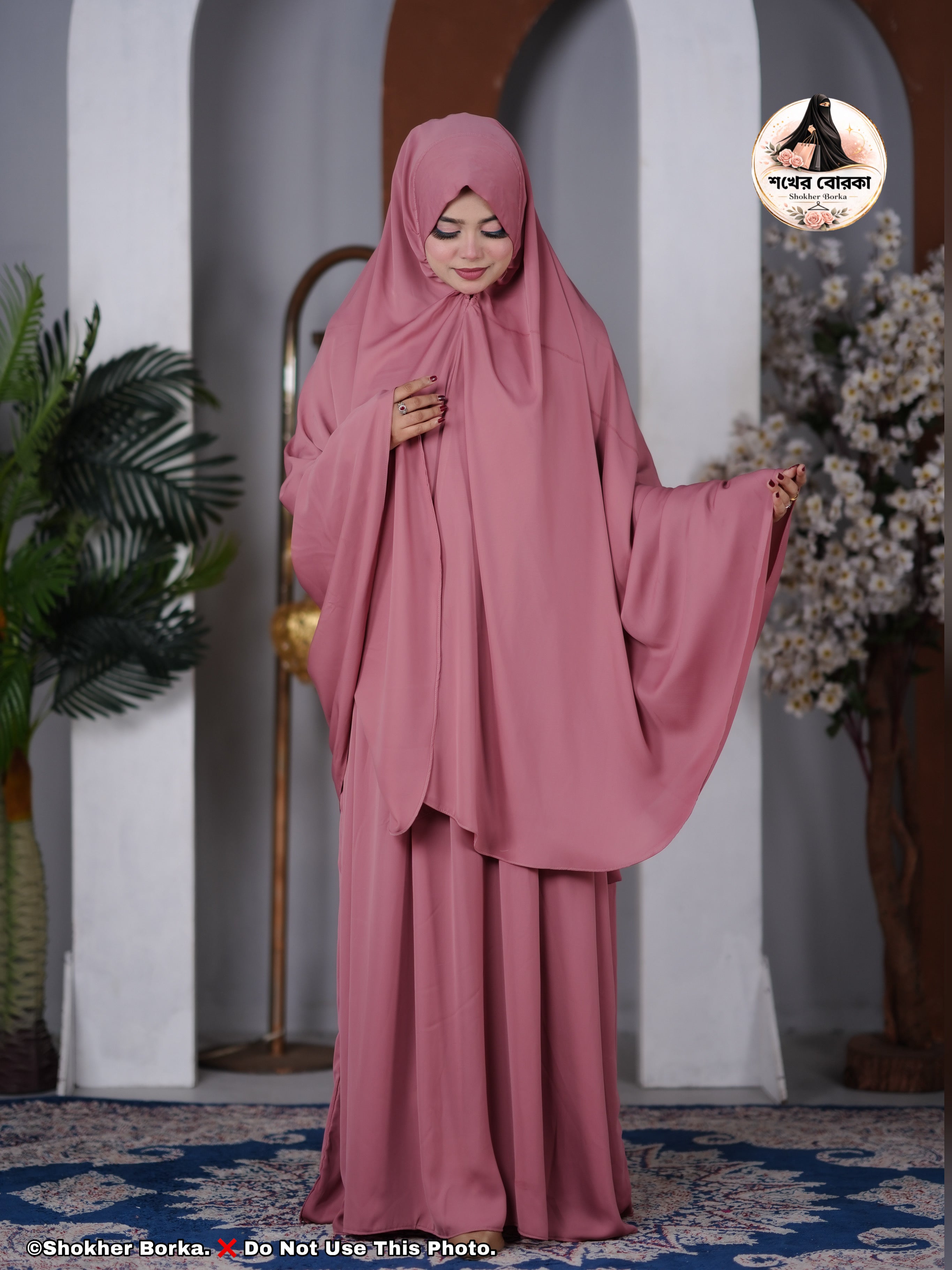 Safiya Sunnati Borka Set ( Dusty Rose )