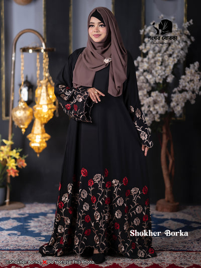 Red Rose Embroidary Borka