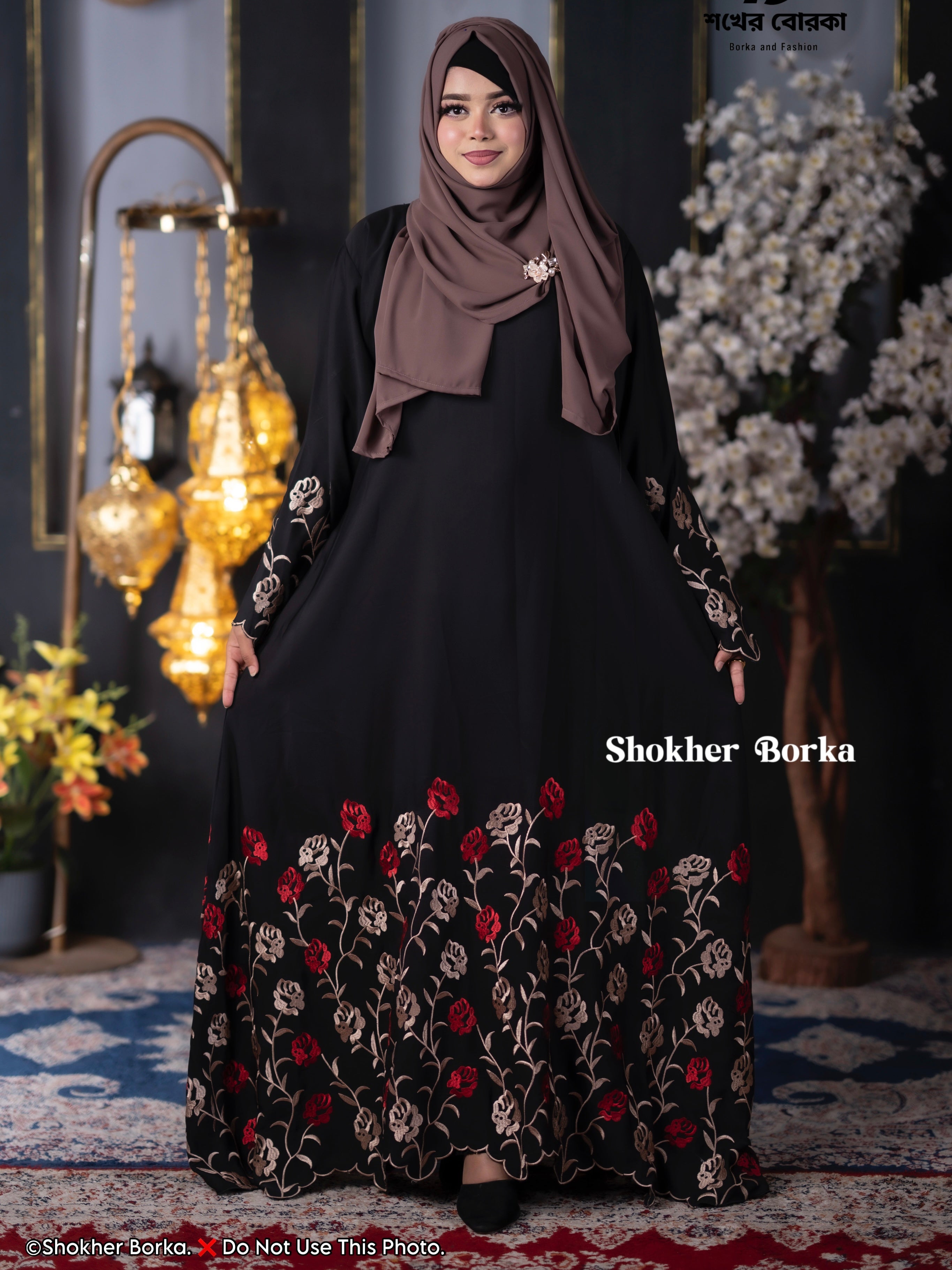 Red Rose Embroidary Borka