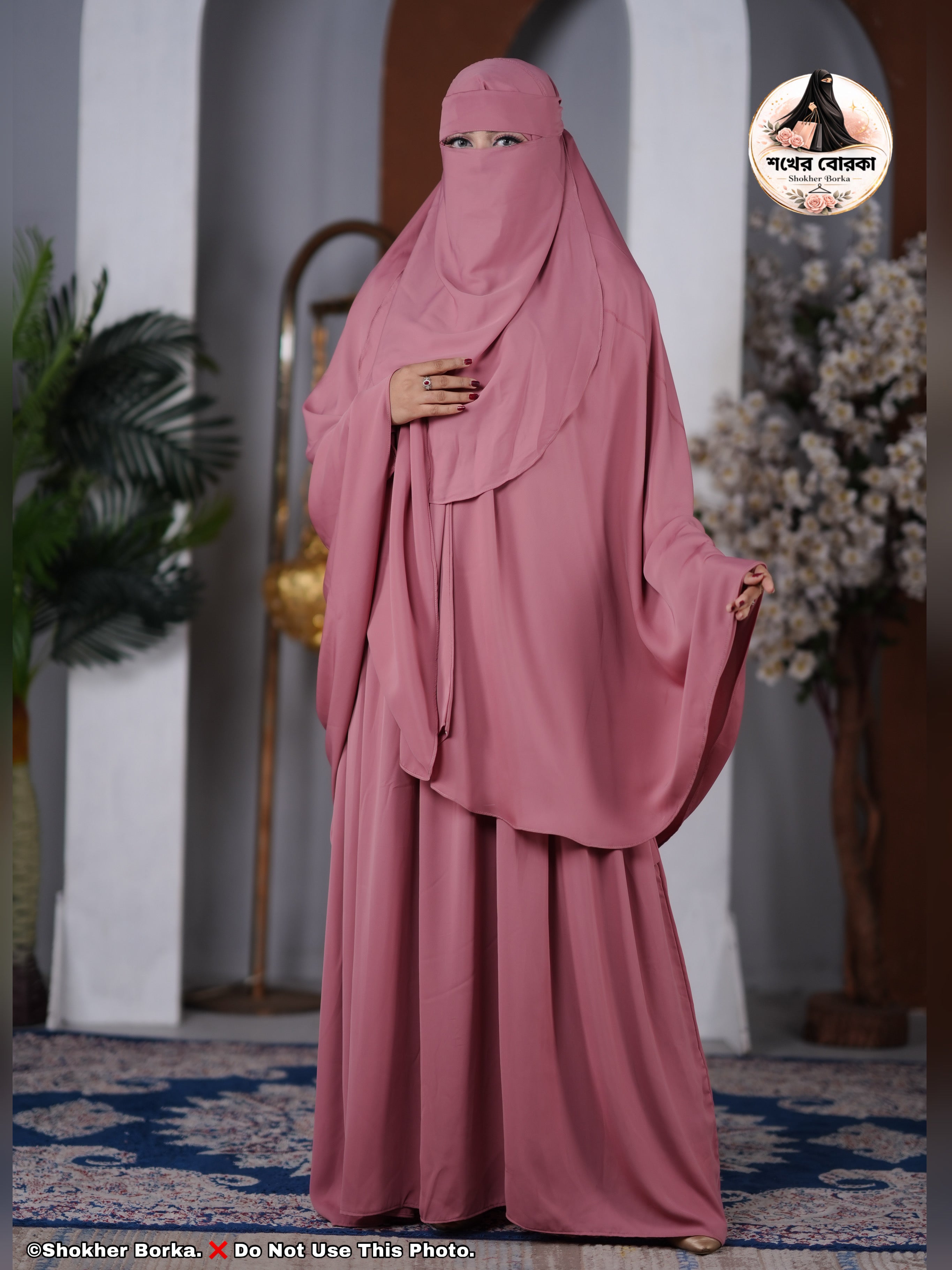 Safiya Sunnati Borka Set ( Dusty Rose )