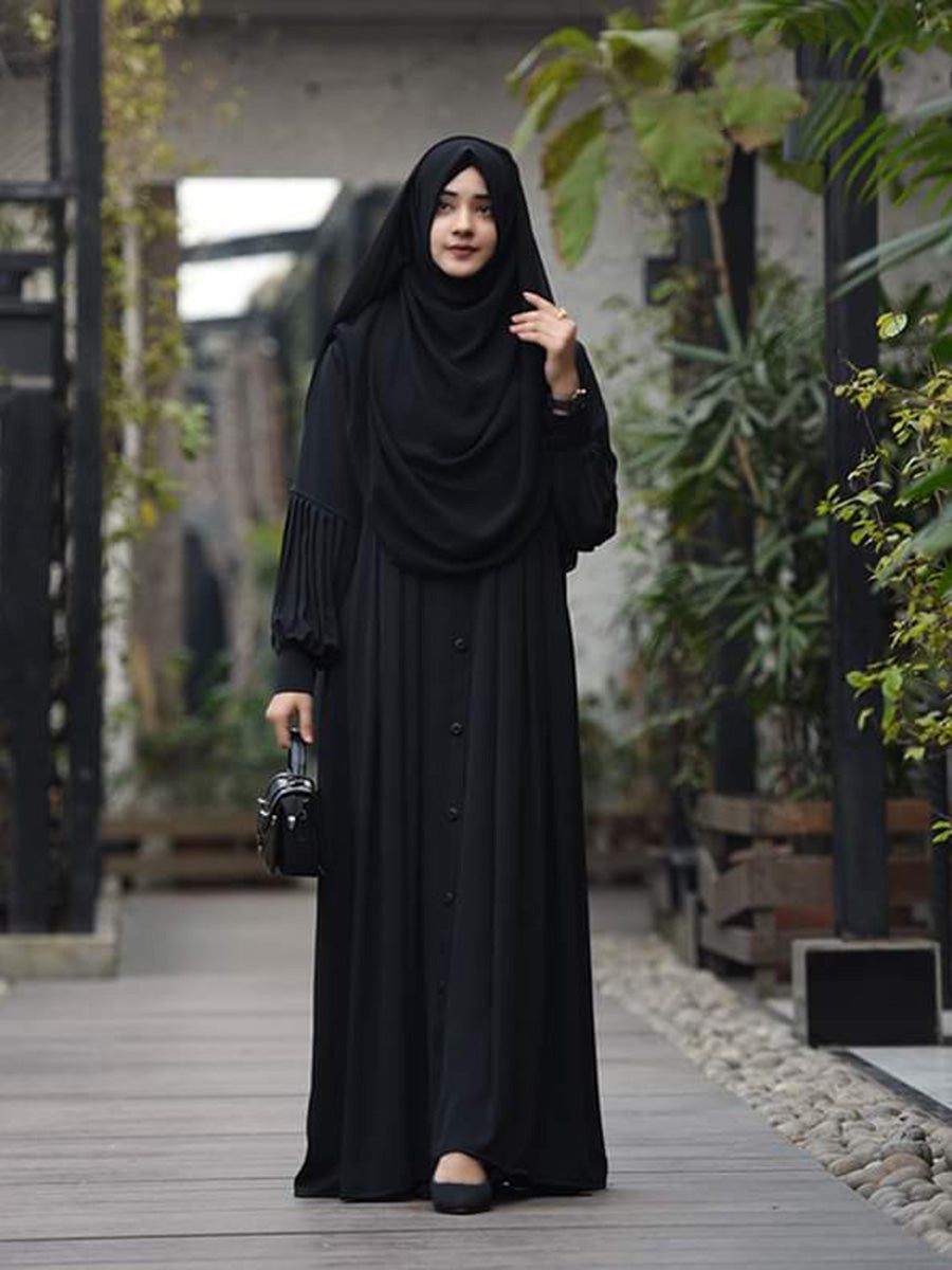 Bottam Gown Borka ( Black )