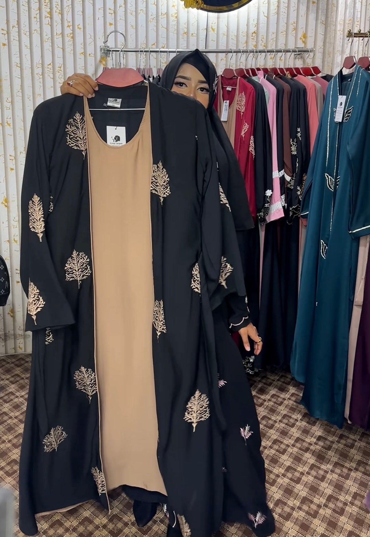 Afsana Adjust Koti Borka ( Black )