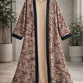 Exclusive Print Abaya ( Deep Bisket  )