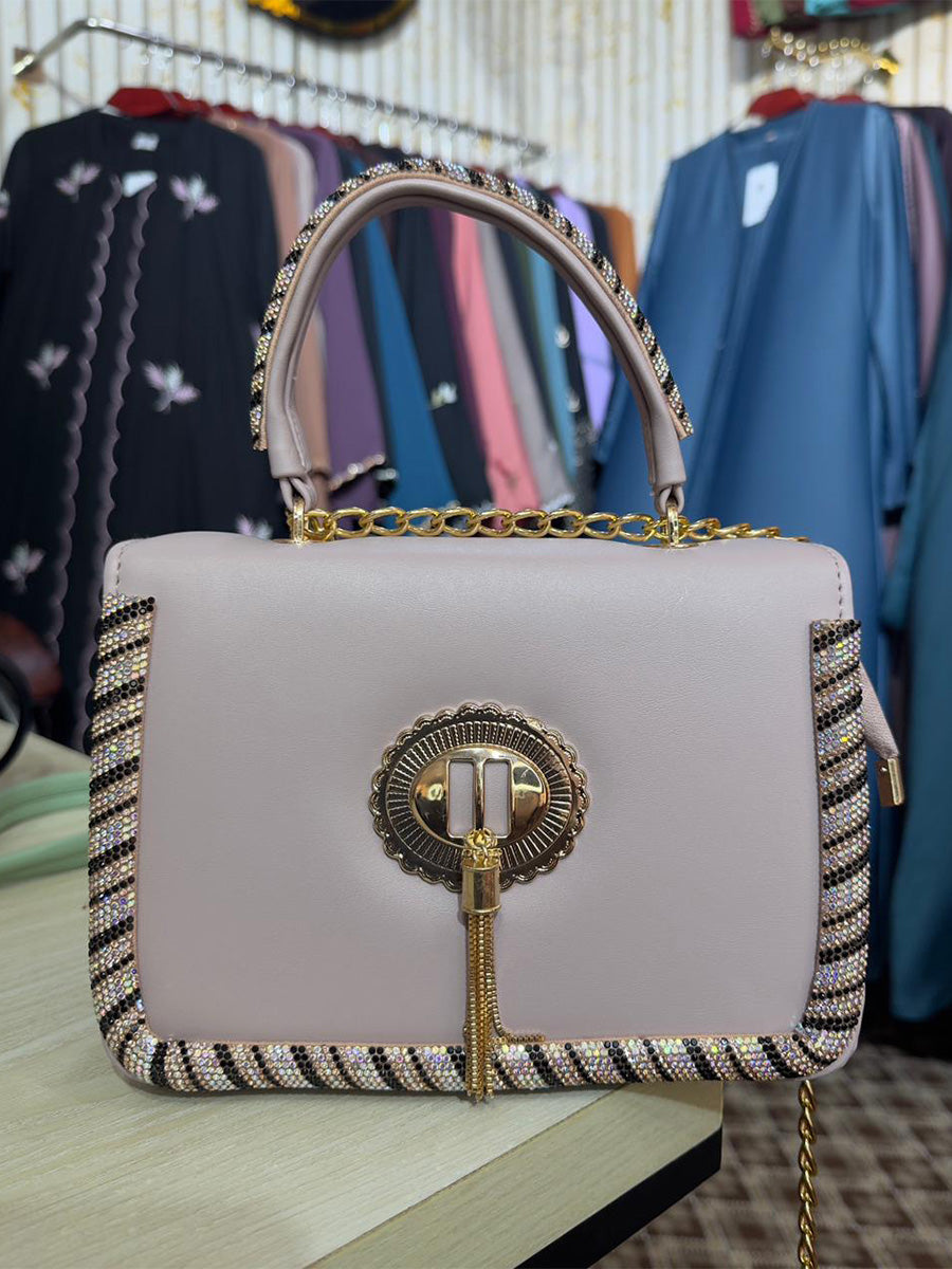 Glam Royal Handbag ( Nude )