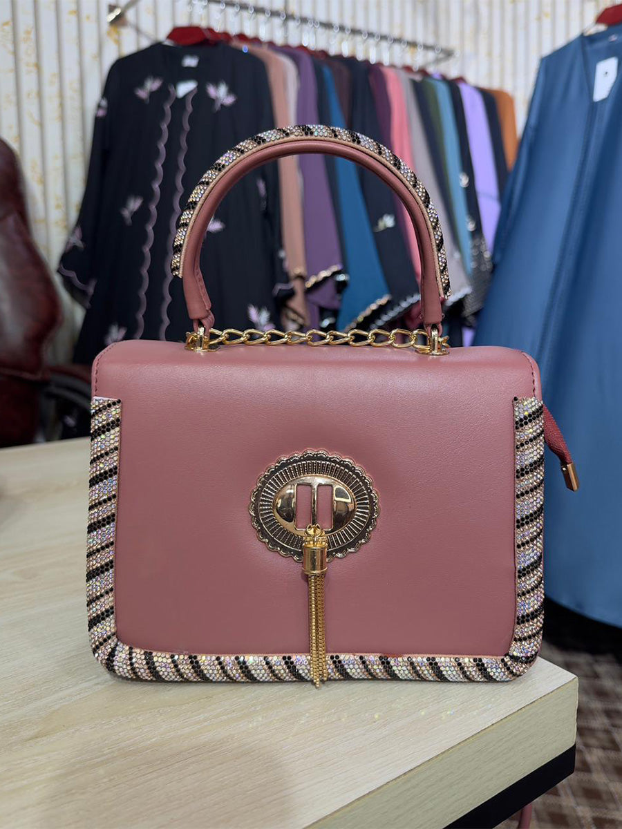 Glam Royal Handbag ( Dusty Rose )