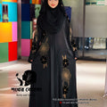 Flower Velvet Abaya ( Black )