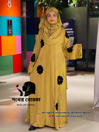 Flower Velvet Abaya ( Bisket )