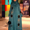 Flower Velvet Abaya ( Sea Green )