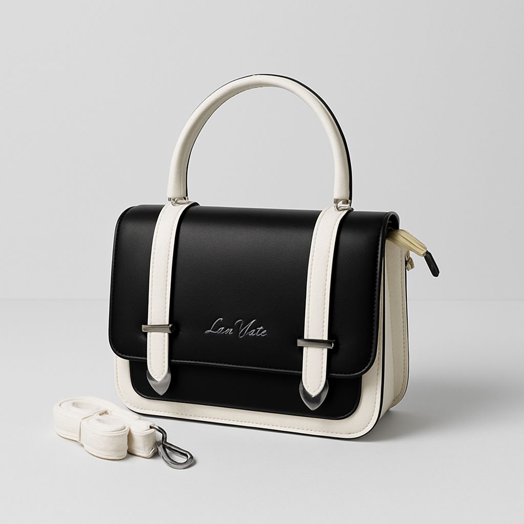 Hand Bag L V Mini ( Black & White )